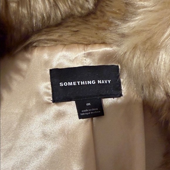 Something Navy Faux Fur jacket size M - Picture 8 of 9